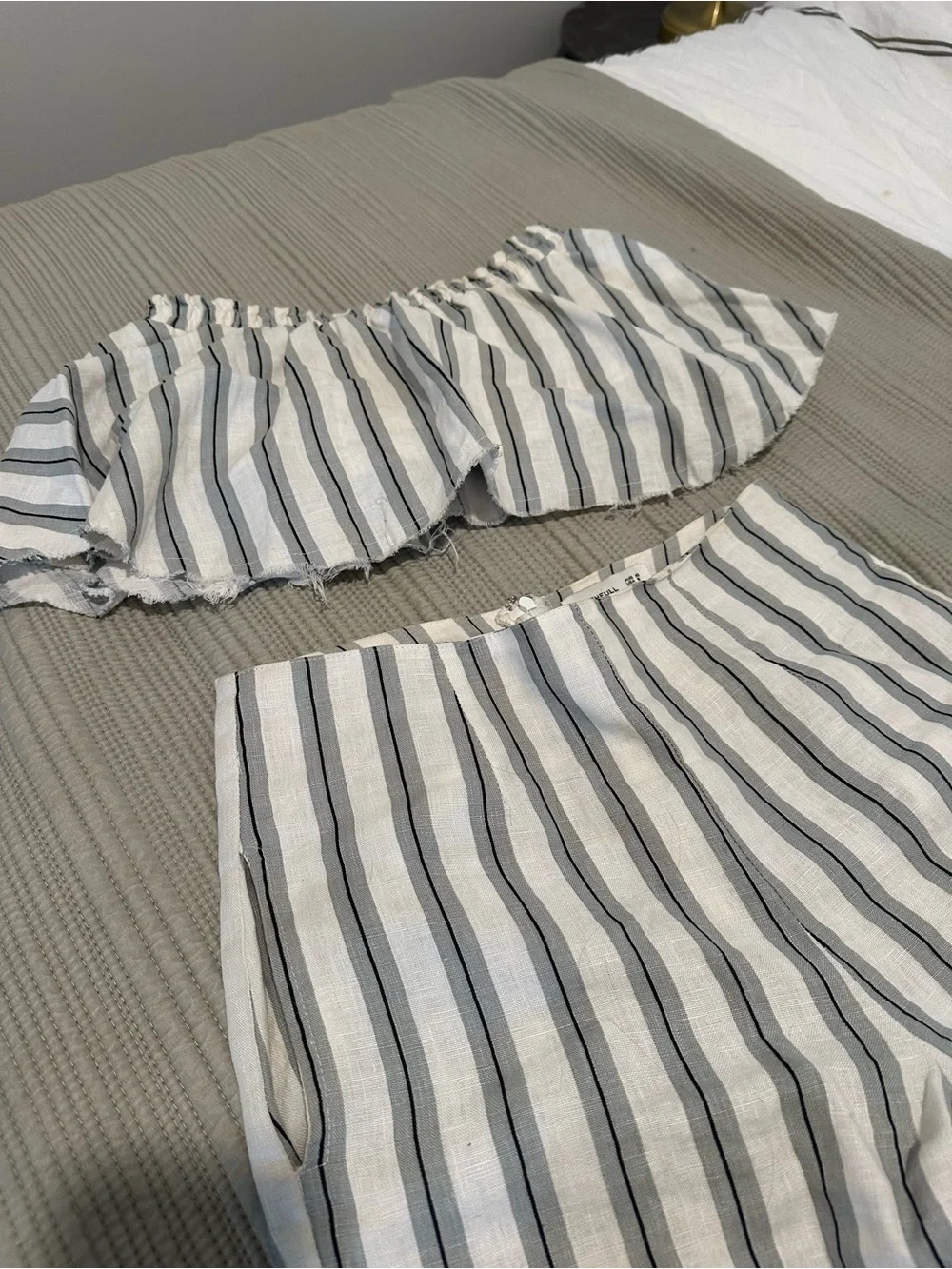 Faithfull the Brand Blue & White Striped Two Piece Set